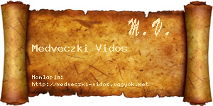 Medveczki Vidos névjegykártya